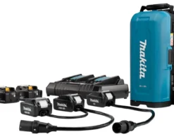 Makita Accessoires 18 Volt 191C50-5 PDC01 Station De Batterie 18 V à Montage Arrière Comprend 4 X BL1850B Et Un Chargeur Rapide Duo