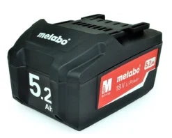 Metabo Accessoires 18 Volt 625028000 Batterie 18 V, 5,2 Ah, Li-Power