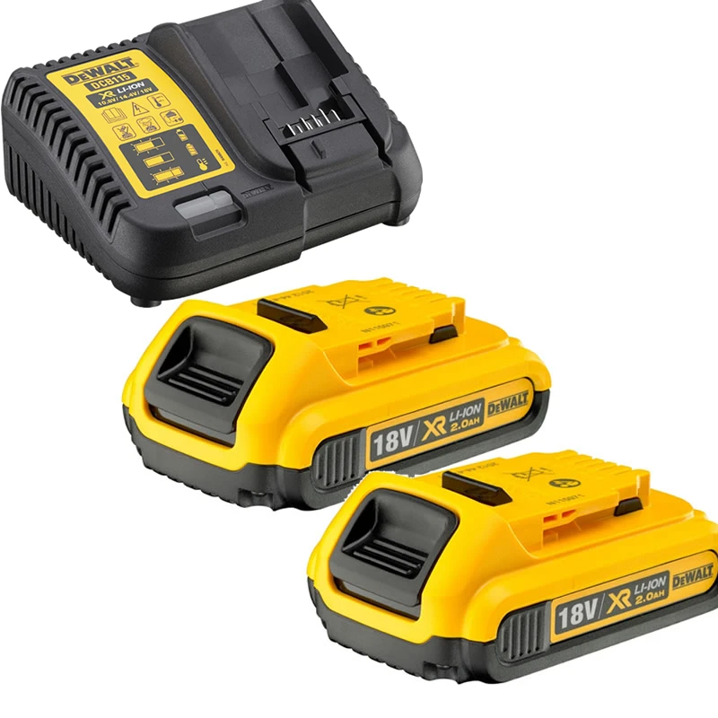 DeWalt Accessoires 18 Volt DCB115D2-QW Pack 2 Batteries XR 18V 2Ah Li-Ion + Chargeur 1 DeWalt Accessoires 18 Volt DCB115D2-QW Pack 2 Batteries XR 18V 2Ah Li-Ion + Chargeur