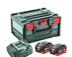 Metabo Accessoires 18 Volt Pack Batterie 2 X 18V LiHD 10.0Ah + 1 X Chargeur ASC 145 Dans MetaBox 685142000