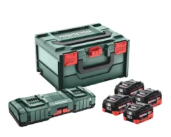 Metabo Accessoires 18 Volt Pack Batterie 4 X 18V LiHD 10.0Ah + Chargeur ASC 145 DUO Dans MetaBox 685143000